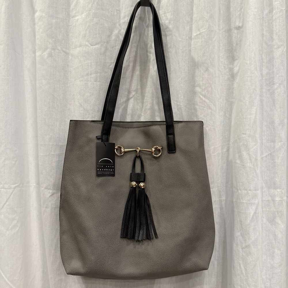 Liz Soto Women's‎ Gray Jane Horsebit Buckle Tote Bag, OS